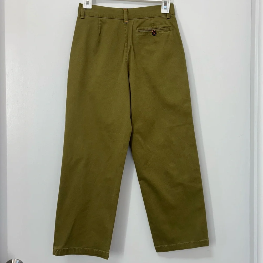 Mini Boden Kids' Wide Leg Chinos Green Olive Adjustable Waist Boys Size 10 - Picture 3 of 6